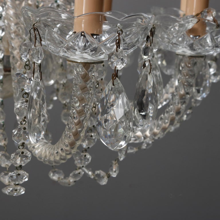 Oversized Vintage Continental Cut & Strung Nine-Light Chandelier, circa 1910
