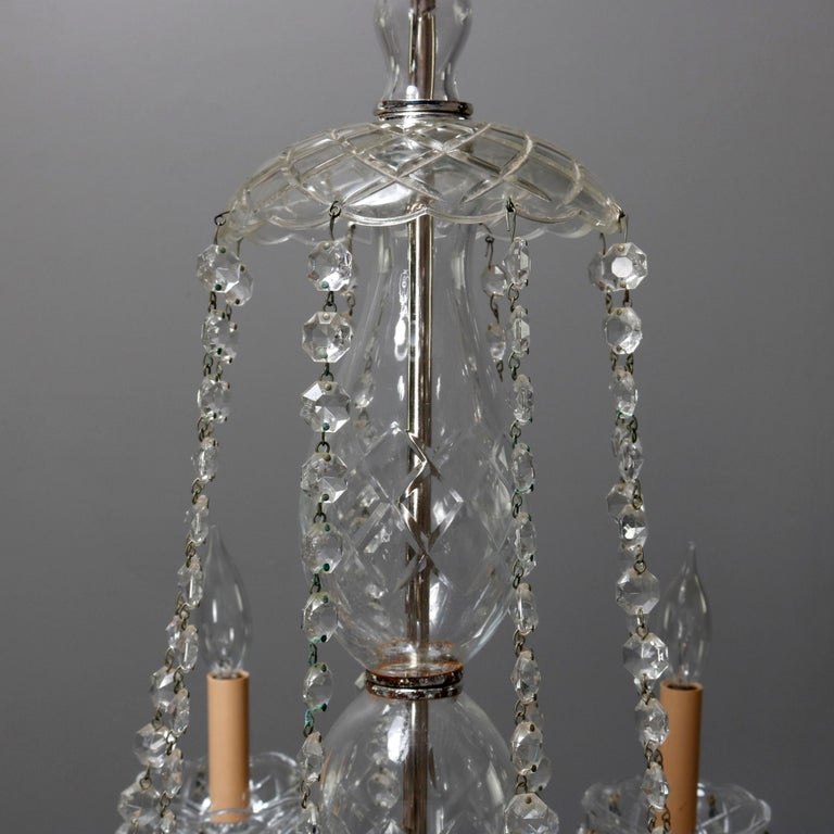 Oversized Vintage Continental Cut & Strung Nine-Light Chandelier, circa 1910