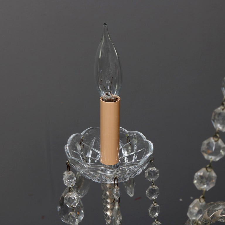 Oversized Vintage Continental Cut & Strung Nine-Light Chandelier, circa 1910