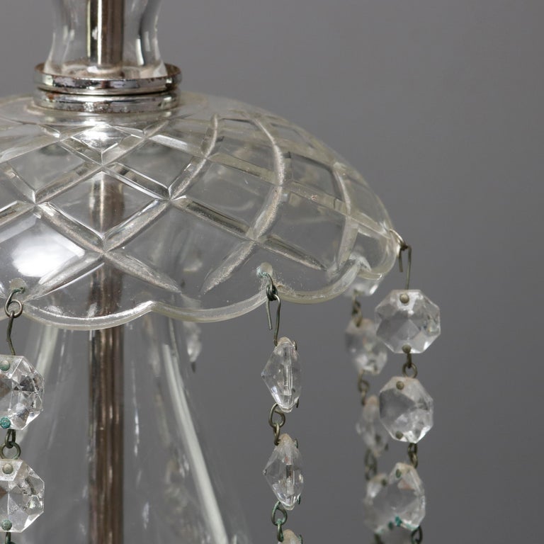 Oversized Vintage Continental Cut & Strung Nine-Light Chandelier, circa 1910