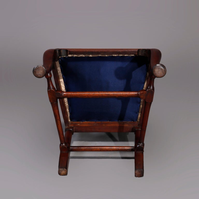 Antique Pair of Queen Anne New England Carved Mahogany Side Chairs, Circa 1760