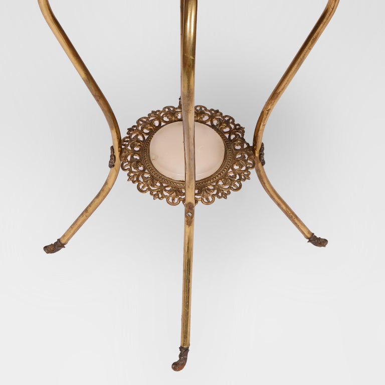 Antique French Bronzed Metal & Onyx Fern Stand, Circa 1890