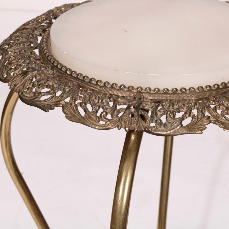 Antique French Bronzed Metal & Onyx Fern Stand, Circa 1890
