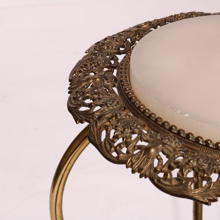 Antique French Bronzed Metal & Onyx Fern Stand, Circa 1890