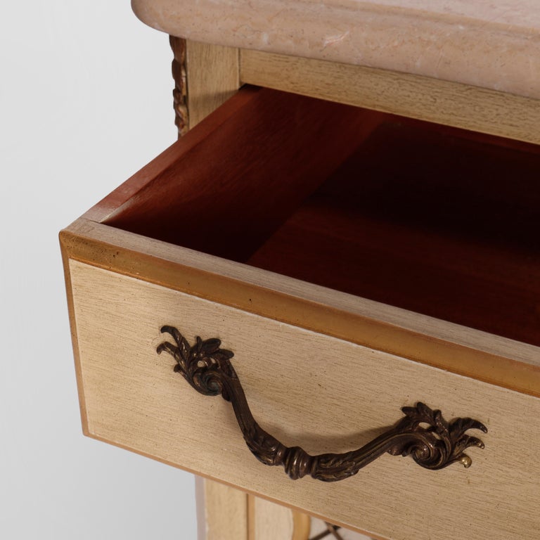 French Provincial Style Polychrome, Gilt & Marble Commode by Kozak Studios 20th C