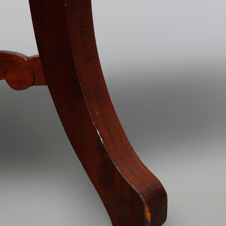 Antique Victorian Turtle Top Marble Top Mahogany & Walnut Lamp Table, Circa 1860