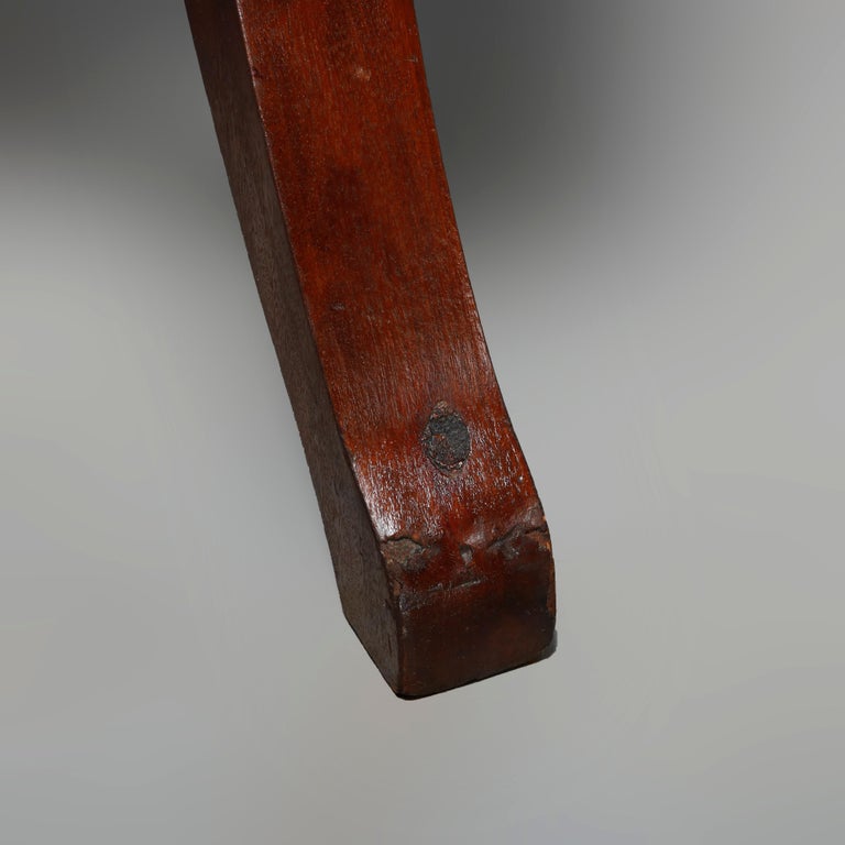 Antique Victorian Turtle Top Marble Top Mahogany & Walnut Lamp Table, Circa 1860