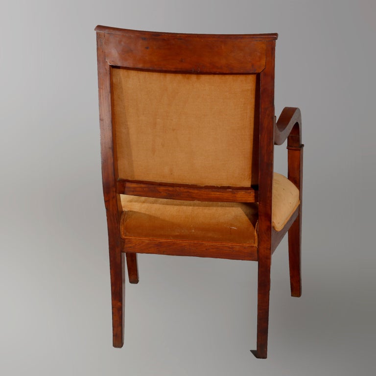 Antique European Biedermeier Walnut Armchair, circa 1820