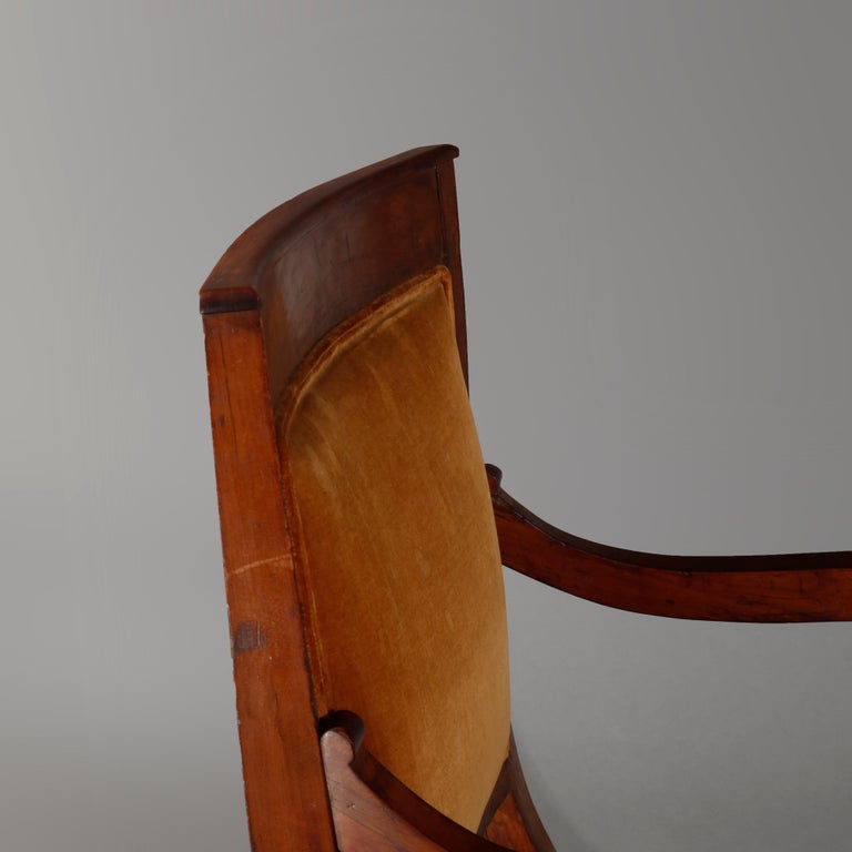 Antique European Biedermeier Walnut Armchair, circa 1820