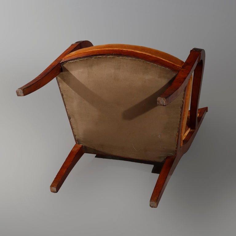 Antique European Biedermeier Walnut Armchair, circa 1820