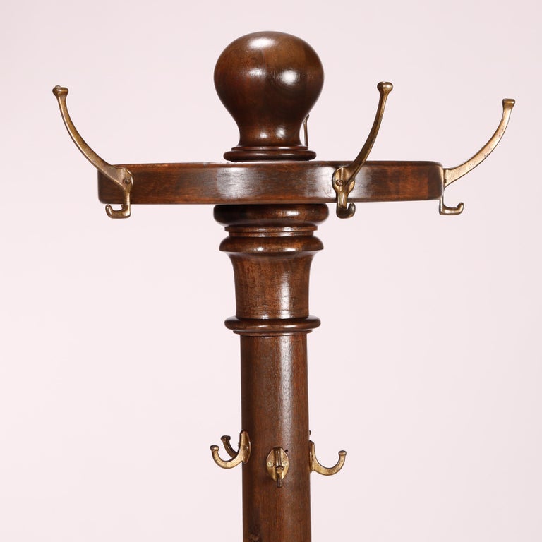 Antique Arts & Crafts Mahogany Hall Hat Rack circa 1910