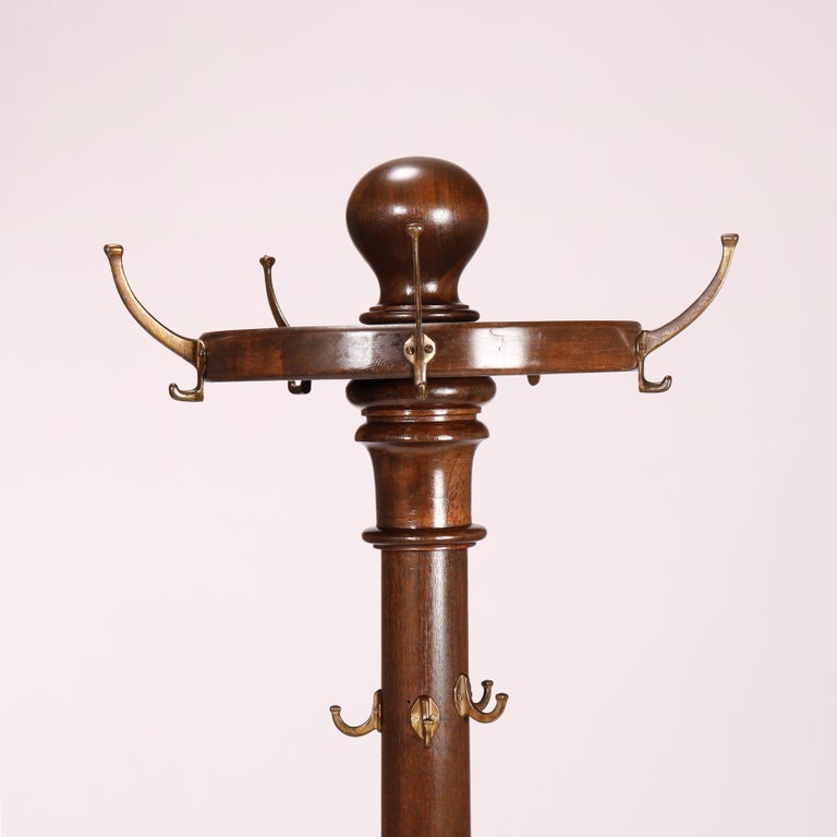 Antique Arts & Crafts Mahogany Hall Hat Rack circa 1910