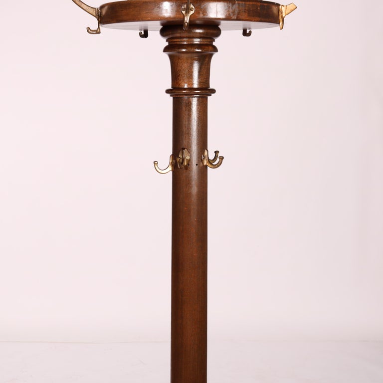 Antique Arts & Crafts Mahogany Hall Hat Rack circa 1910