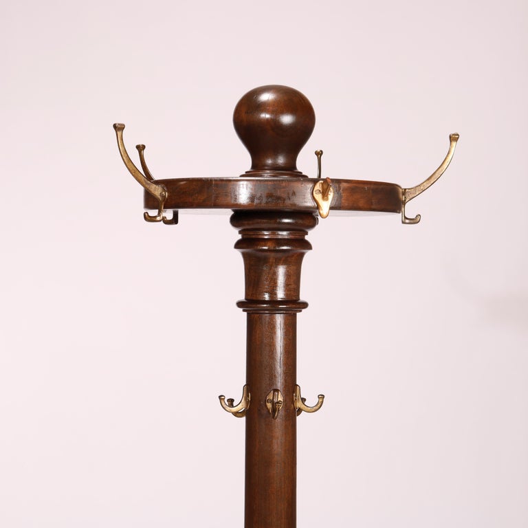 Antique Arts & Crafts Mahogany Hall Hat Rack circa 1910