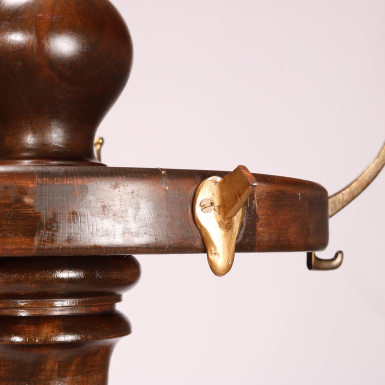 Antique Arts & Crafts Mahogany Hall Hat Rack circa 1910