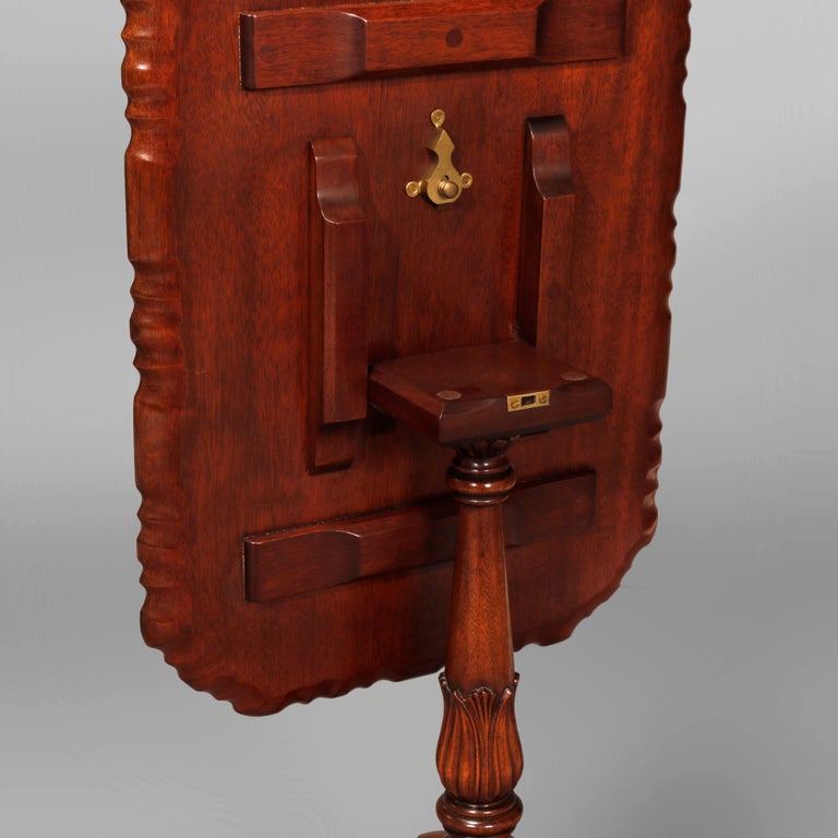 Antique Chippendale Mahogany Tilt-Top Table Circa 1930