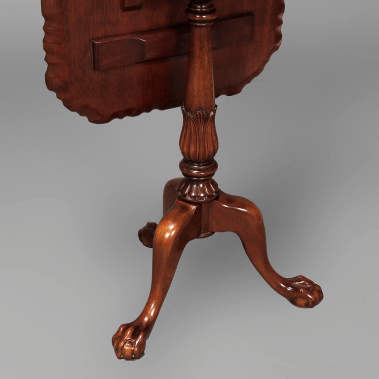 Antique Chippendale Mahogany Tilt-Top Table Circa 1930