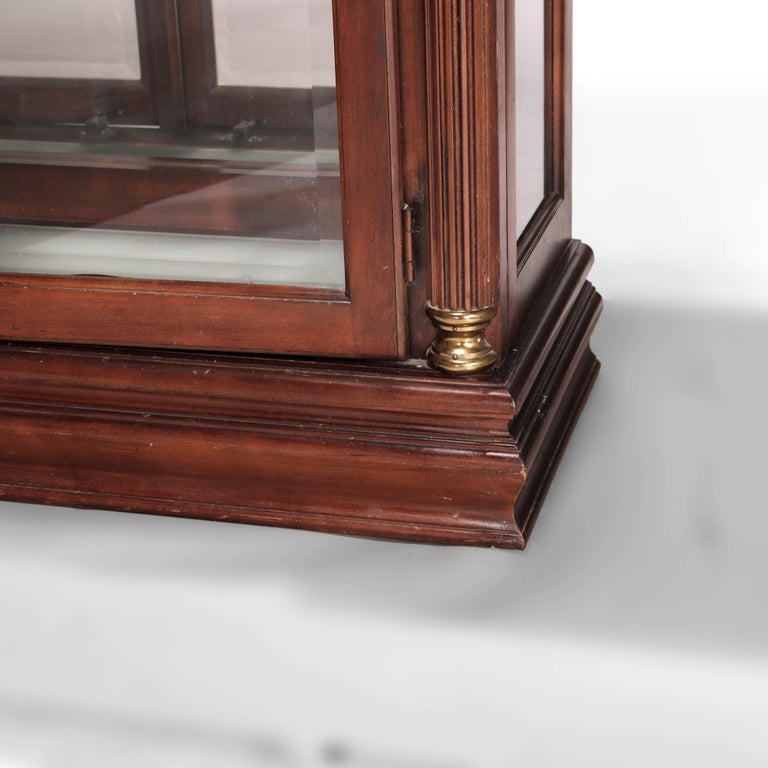 Federal Style Carved Mahogany Mirrored Display Cabinet by Pulaski, 20th C