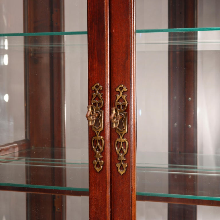 Federal Style Carved Mahogany Mirrored Display Cabinet by Pulaski, 20th C