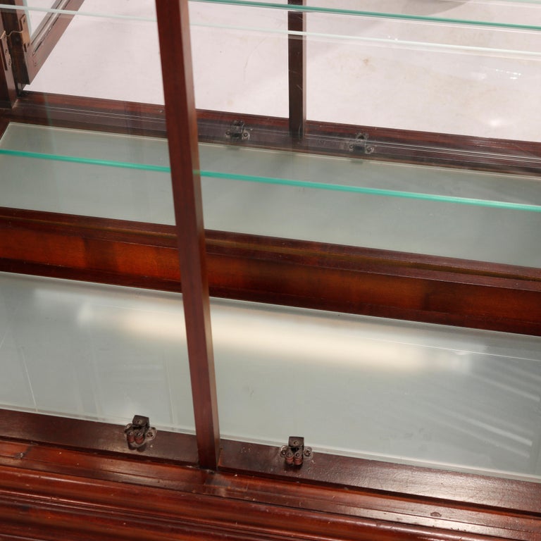 Federal Style Carved Mahogany Mirrored Display Cabinet by Pulaski, 20th C
