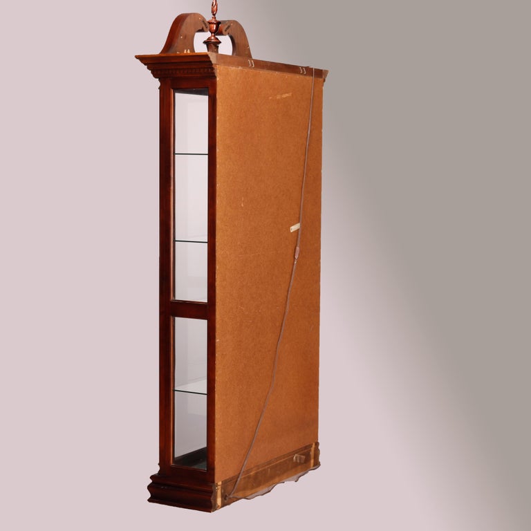 Federal Style Carved Mahogany Mirrored Display Cabinet by Pulaski, 20th C