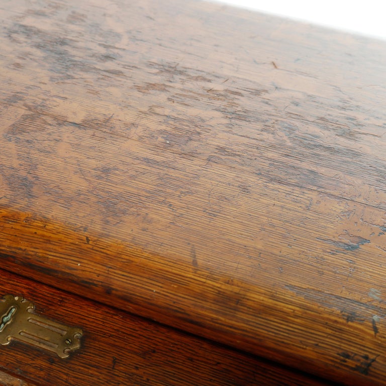 Antique Derby School Paneled Oak Roll Top Desk with Full Interior, C1900