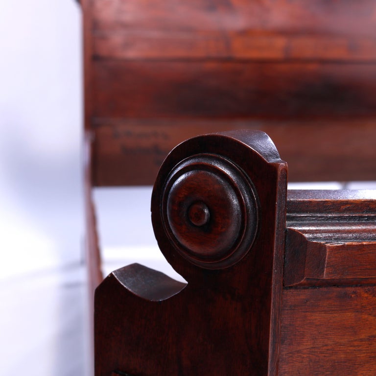 Antique Renaissance Revival Carved Walnut & Burl Bed, Circa 1890