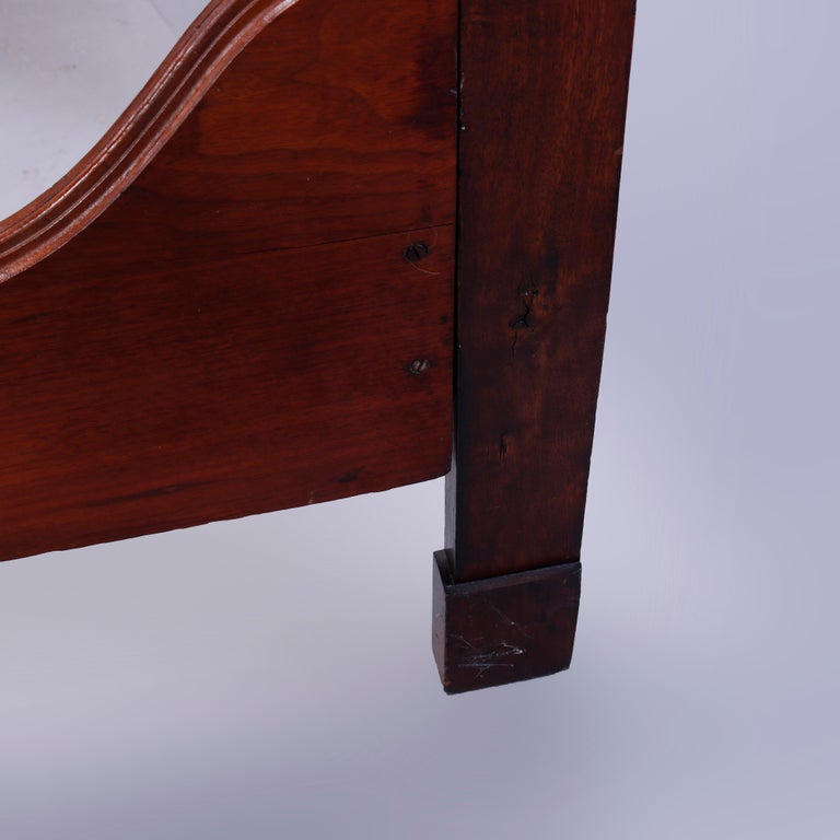 Antique Renaissance Revival Carved Walnut & Burl Bed, Circa 1890