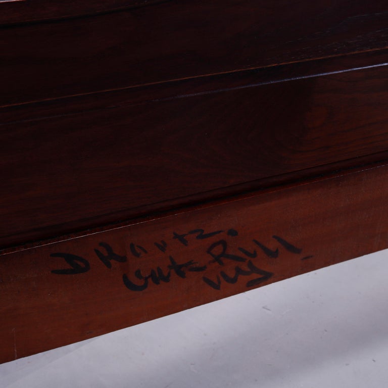 Antique Renaissance Revival Carved Walnut & Burl Bed, Circa 1890