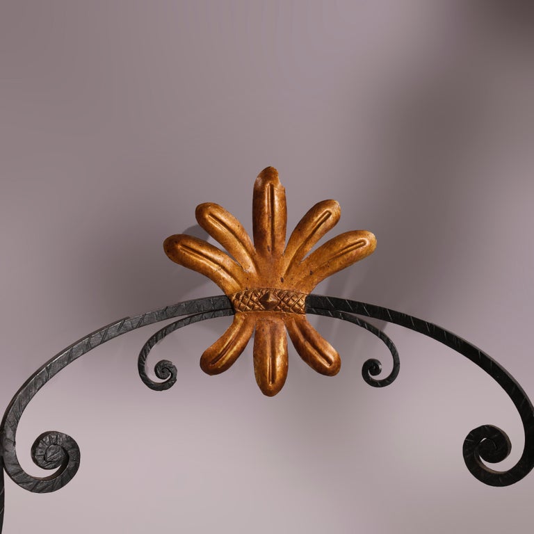 French Louis XV Style Wrought Iron & Marble Console Table 20th C