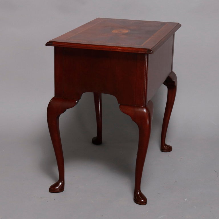 Queen Anne Councill Craftsmen Flame Mahogany Inlaid & Banded Lowboy 20th Century