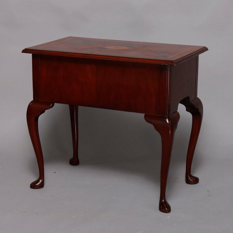 Queen Anne Councill Craftsmen Flame Mahogany Inlaid & Banded Lowboy 20th Century