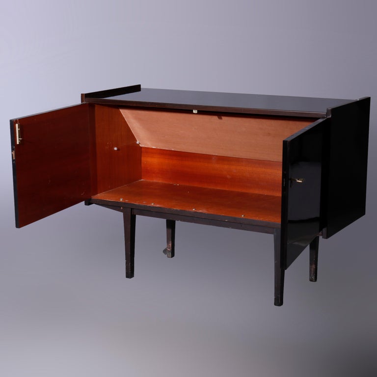 Mid Century Modern Ebonized Double Door Credenza circa 1960