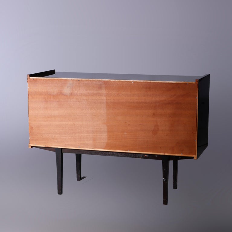 Mid Century Modern Ebonized Double Door Credenza circa 1960
