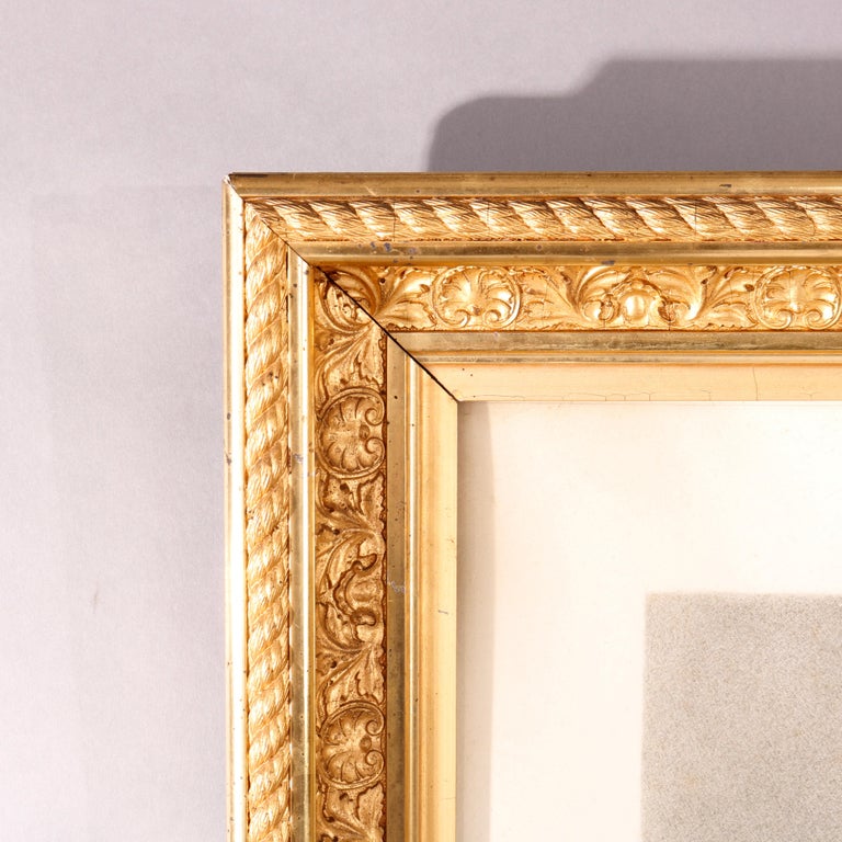 Antique Victorian Giltwood Frame with Portrait, circa 1880