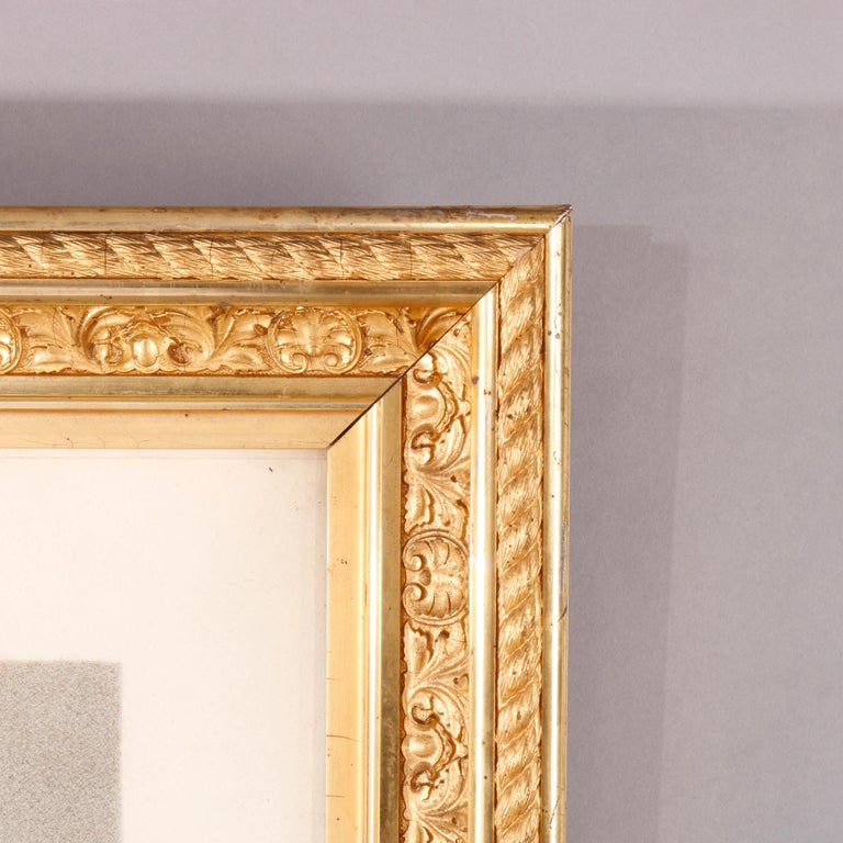 Antique Victorian Giltwood Frame with Portrait, circa 1880