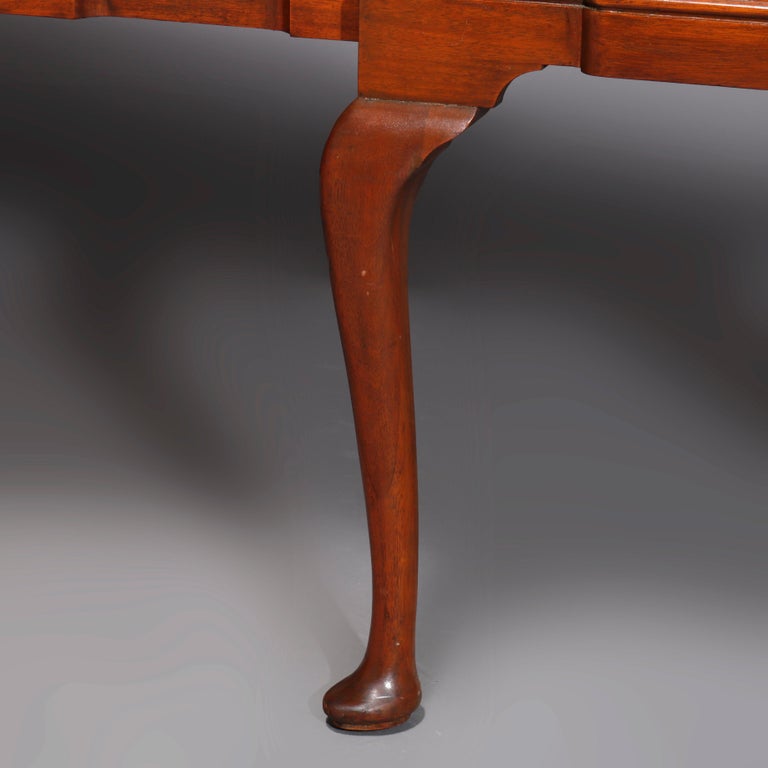 Queen Anne Style Mahogany Block Front & Shell Carved Sideboard C1930