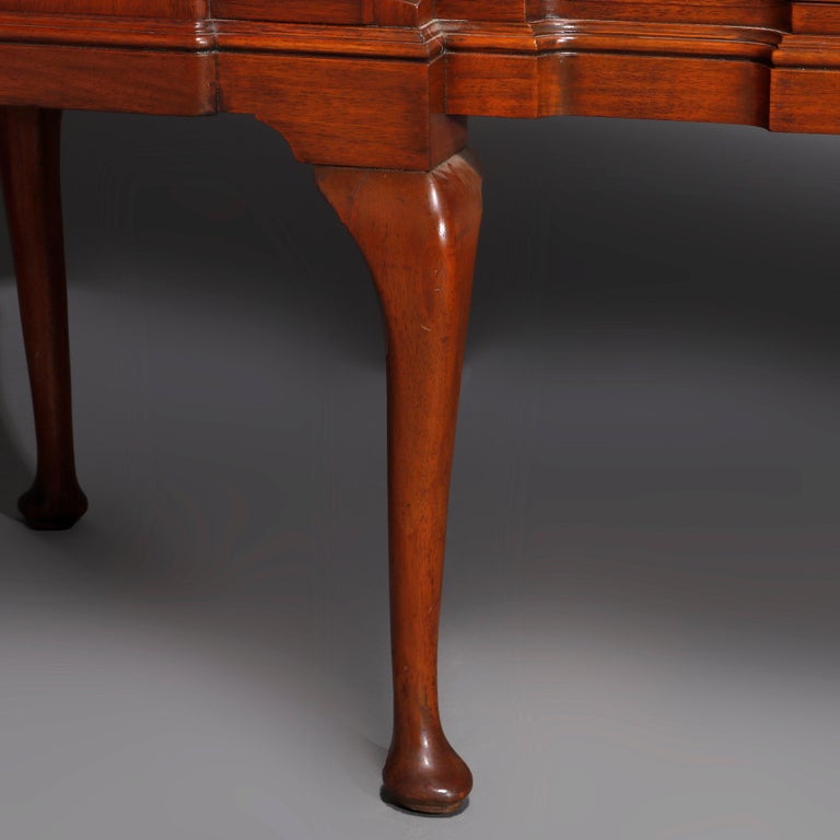 Queen Anne Style Mahogany Block Front & Shell Carved Sideboard C1930