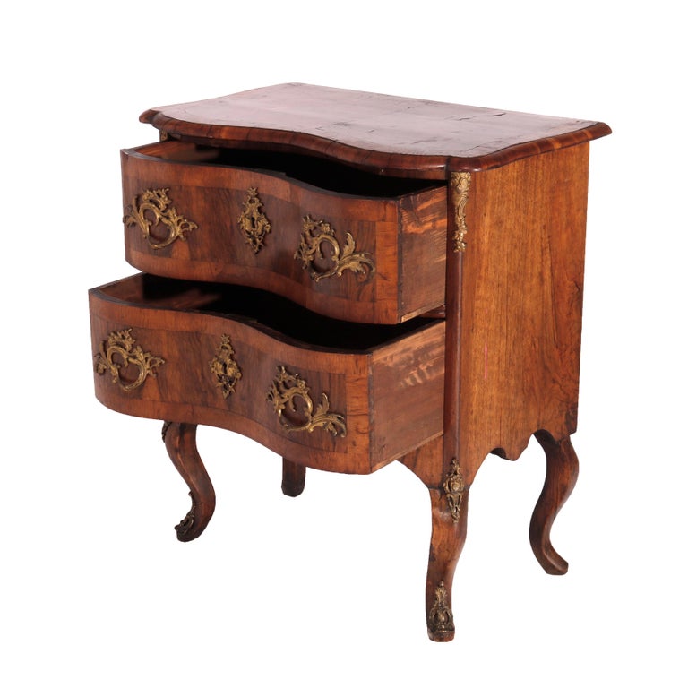 Antique Italian Kingwood, Satinwood & Burl Chest with Ormolu Mounts Late 18th C