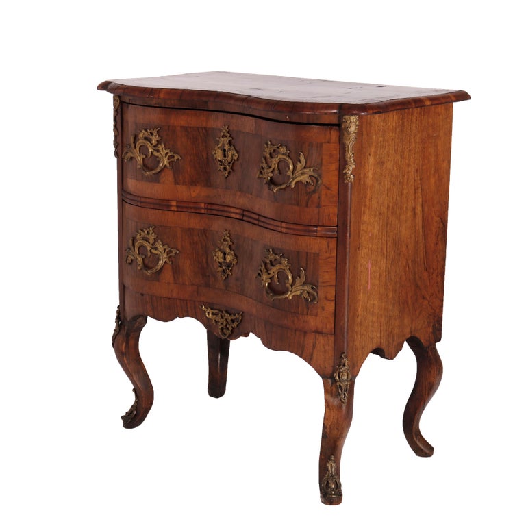Antique Italian Kingwood, Satinwood & Burl Chest with Ormolu Mounts Late 18th C
