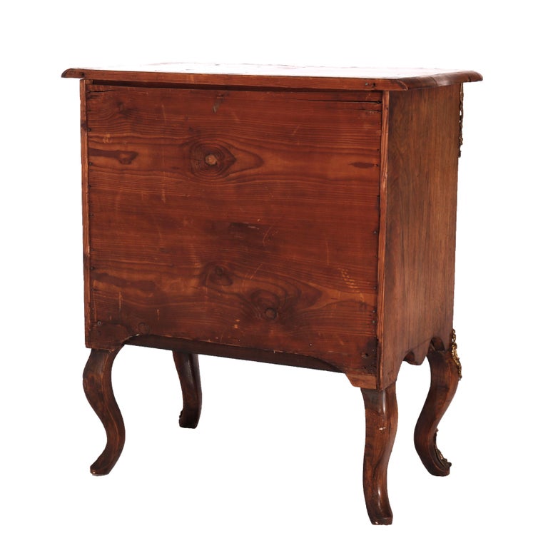Antique Italian Kingwood, Satinwood & Burl Chest with Ormolu Mounts Late 18th C