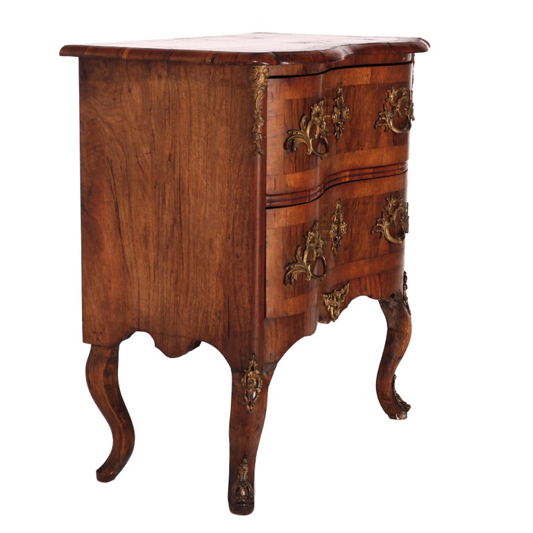 Antique Italian Kingwood, Satinwood & Burl Chest with Ormolu Mounts Late 18th C