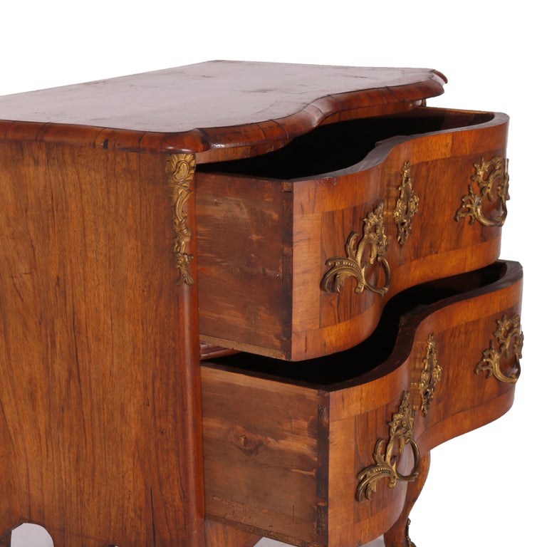 Antique Italian Kingwood, Satinwood & Burl Chest with Ormolu Mounts Late 18th C