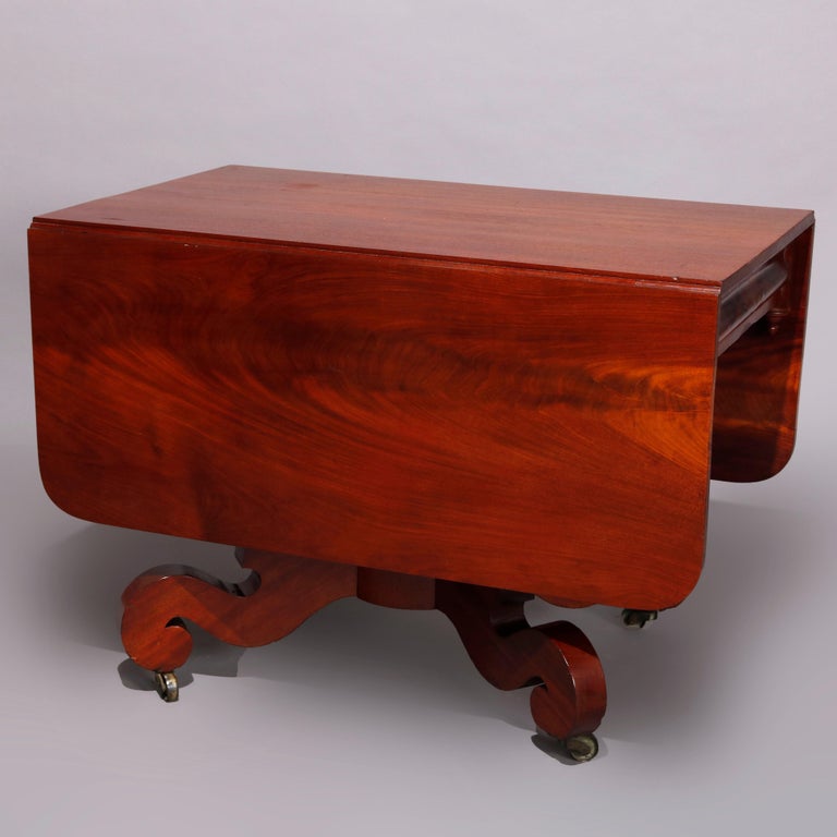 Antique American Empire Meek's School Mahogany Table, C1840