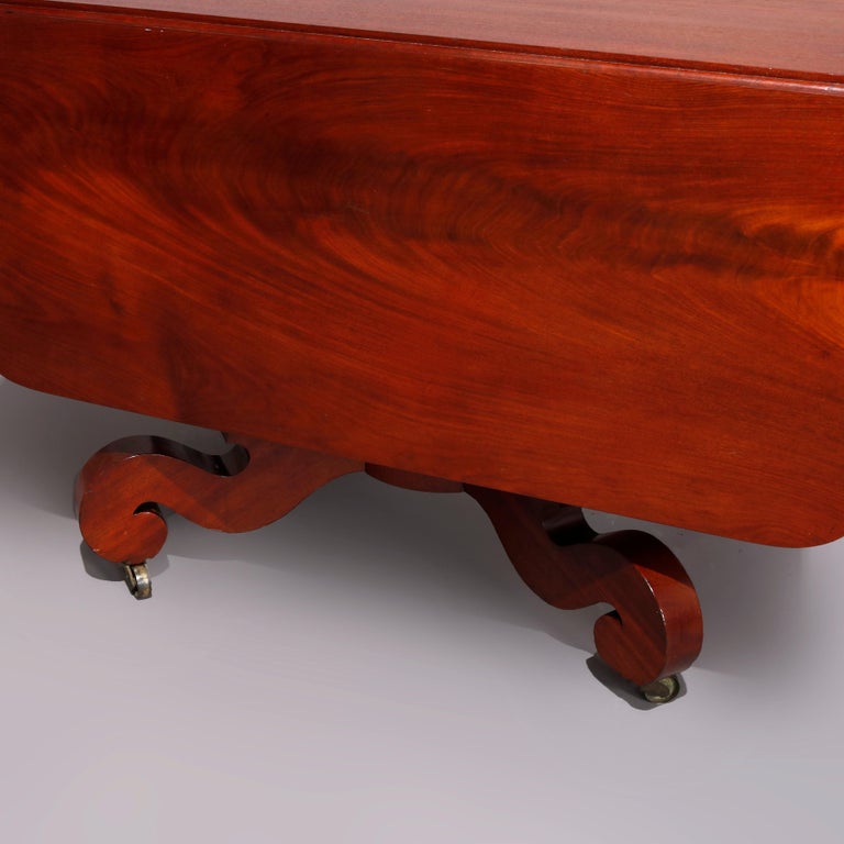 Antique American Empire Meek's School Mahogany Table, C1840
