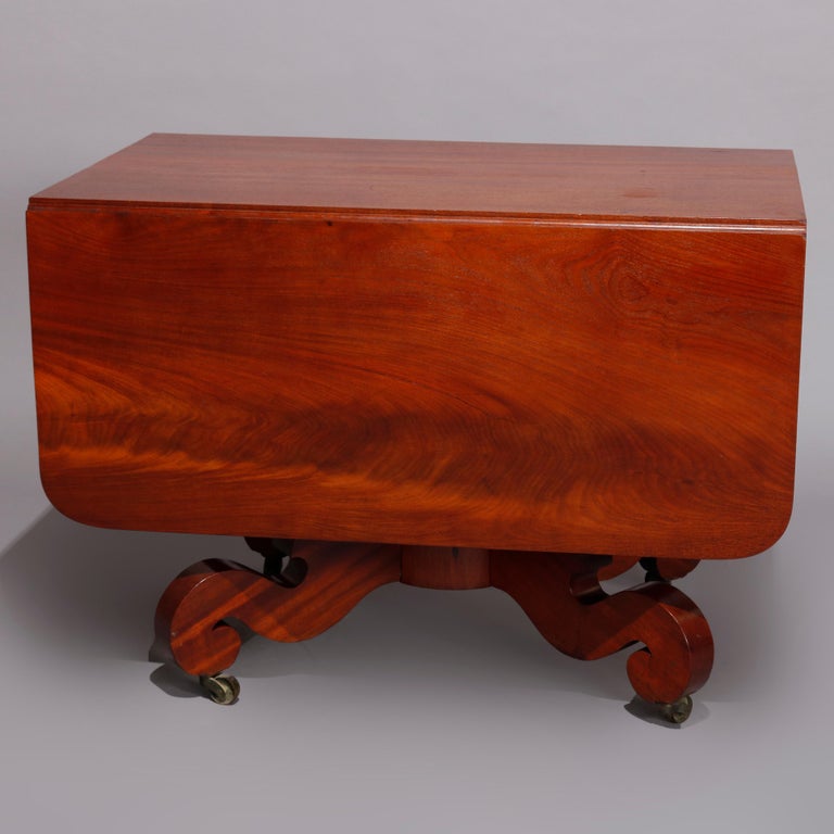 Antique American Empire Meek's School Mahogany Table, C1840