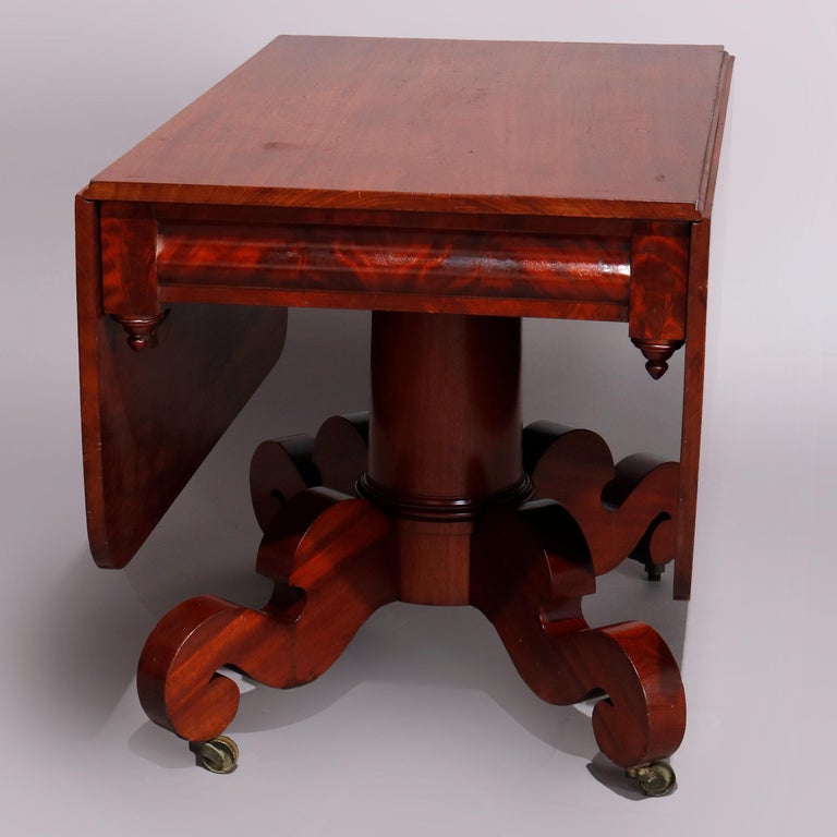 Antique American Empire Meek's School Mahogany Table, C1840