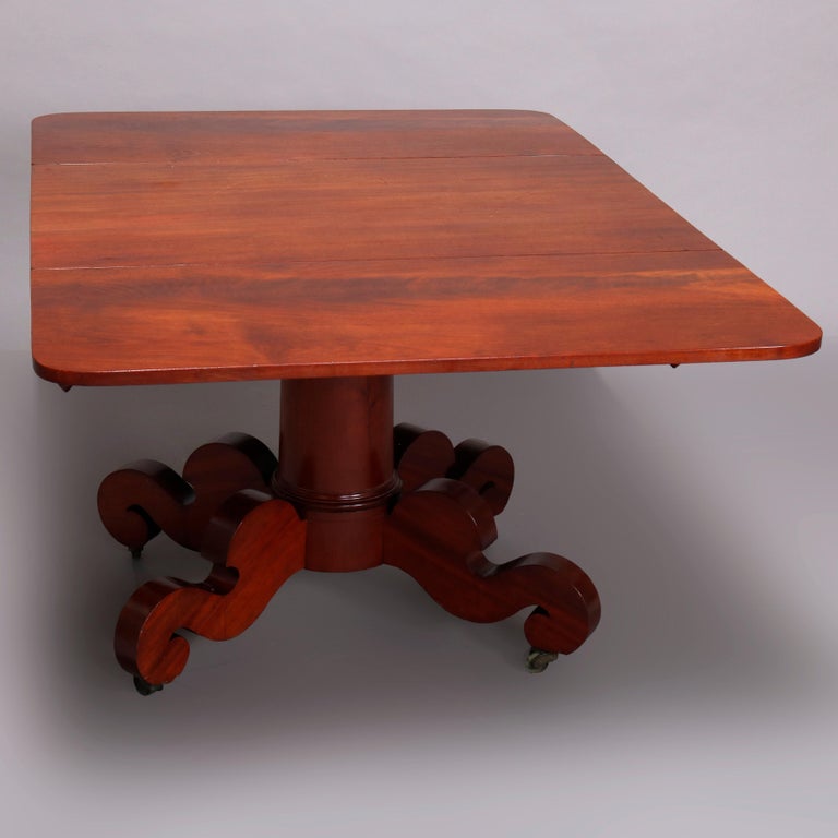 Antique American Empire Meek's School Mahogany Table, C1840