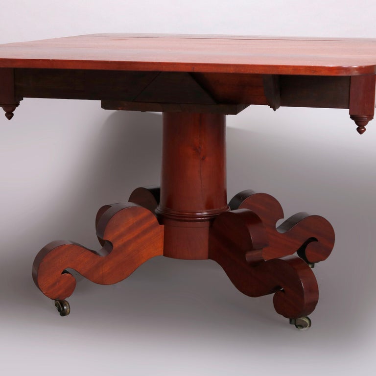Antique American Empire Meek's School Mahogany Table, C1840