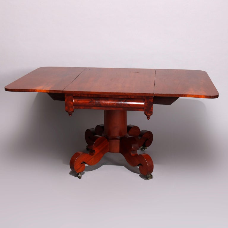 Antique American Empire Meek's School Mahogany Table, C1840